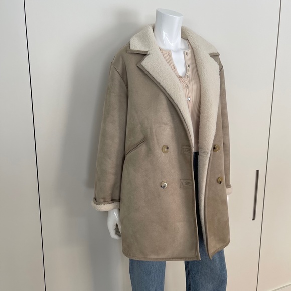 MANGO Oversized Double-face Coat in Stone - Picture 5 of 10